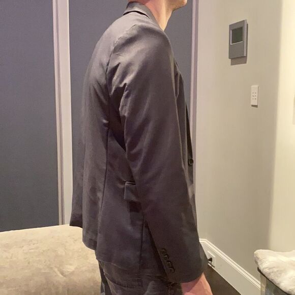 Men’s Gray Suit Jacket Blazer One Button Notched Size 38R NWT *READ Description - Picture 4 of 11